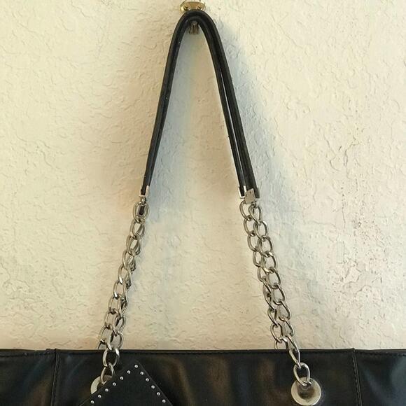 Jessica Simpson shoulder bag purse black bow white - Picture 3 of 9